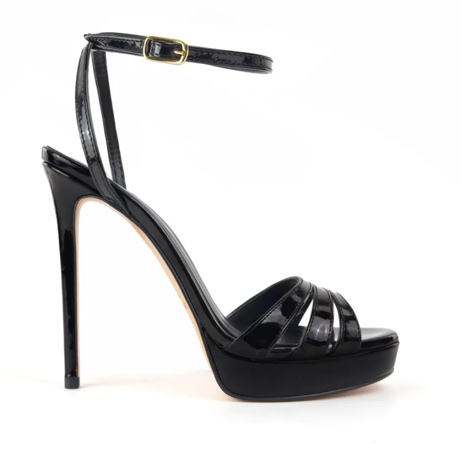 Donna SHARLENE CALZATURE Sandali-Sandalo Vernice Nera – Cod. 42659