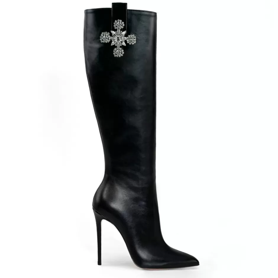 Donna SHARLENE CALZATURE Stivali-Stivale Pelle Nera – Cod. 35916